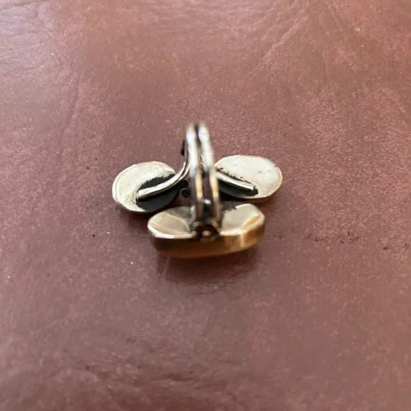 Silver elegant adjustable jewelry ring with several oval stones magnificent - Picture 10 of 13